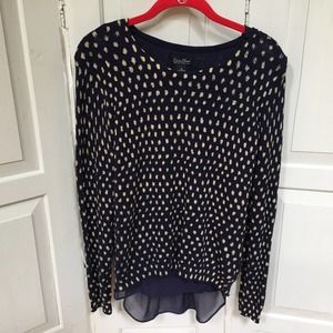 Lucky Brand Blue & Tan Layered Sweater